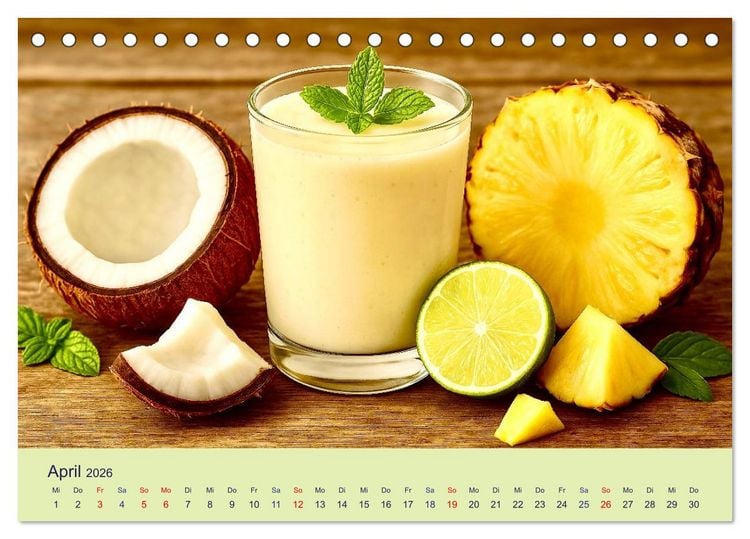 Produktbild: Gesunde Smoothies (Tischkalender 2026 DIN A5 quer), CALVENDO Monatskalender