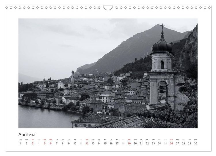 Produktbild: Limone sul Garda schwarzwei&szlig; (Wandkalender 2026 DIN A3 quer), CALVENDO Monatskalender