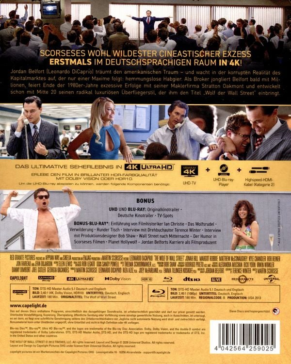 Produktbild: The Wolf of Wall Street - Limitiertes SteelBook&reg; (4K Ultra HD + Blu-ray + Bonus-Blu-ray)