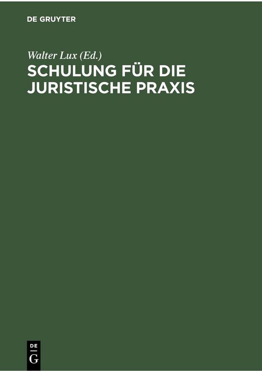Produktbild: Schulung f&uuml;r die Juristische Praxis