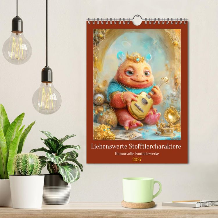Produktbild: Liebenswerte Stofftiercharaktere - Humorvolle Fantasiewerke (Wandkalender 2027 DIN A4 hoch), CALVENDO Monatskalender