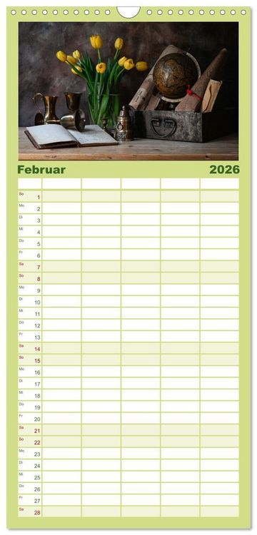 Produktbild: Familienplaner 2026 - Stillleben Alte Meister mit 5 Spalten (Wandkalender, 21 x 45 cm) CALVENDO