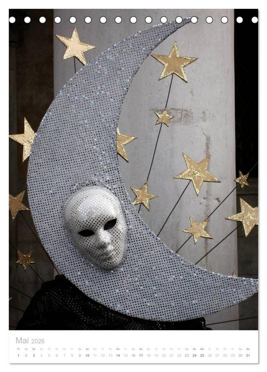 Produktbild: Masken der Sehnsucht - Karneval in Venedig (Tischkalender 2026 DIN A5 hoch), CALVENDO Monatskalender