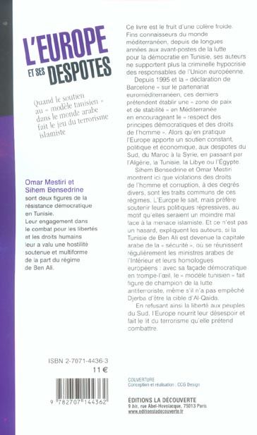 Produktbild: L'Europe et ses despotes: Quand le soutien au 'mod&egrave;le tunisien' dans