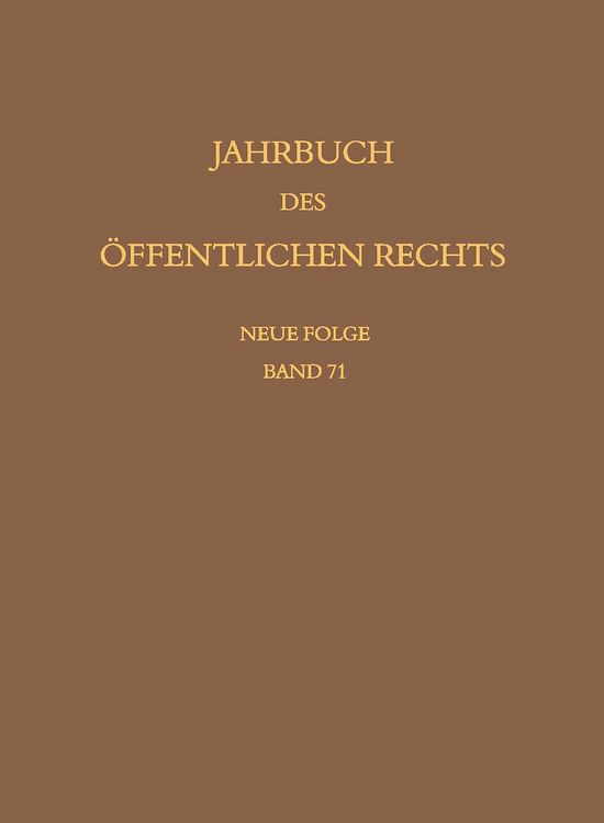 Produktbild: Jahrbuch des &ouml;ffentlichen Rechts der Gegenwart. Neue Folge