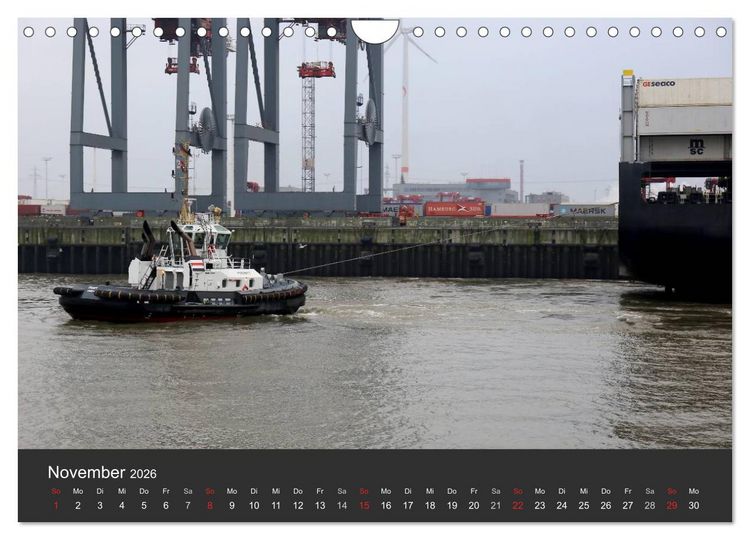 Produktbild: Hafen Hamburg 2026 (Wandkalender 2026 DIN A4 quer), CALVENDO Monatskalender