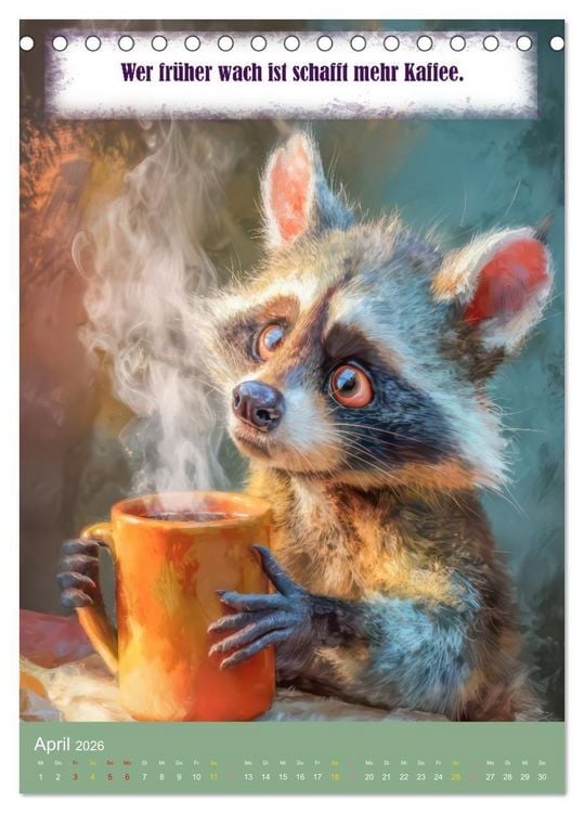 Produktbild: Kaffeezeit - Humor und Spr&uuml;che (Tischkalender 2026 DIN A5 hoch), CALVENDO Monatskalender