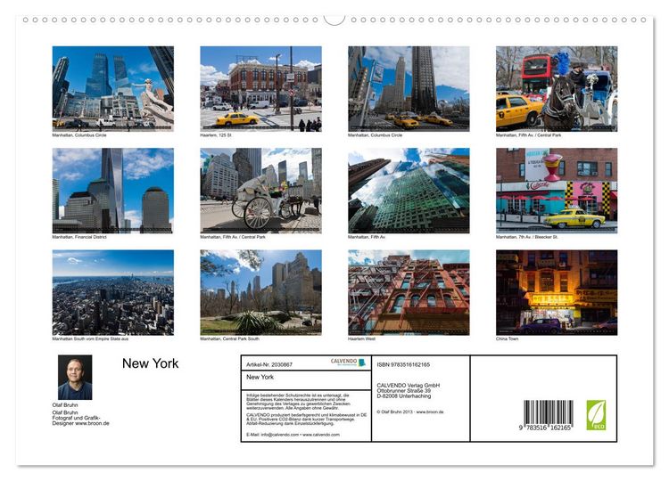 Produktbild: New York (hochwertiger Premium Wandkalender 2026 DIN A2 quer), Kunstdruck in Hochglanz
