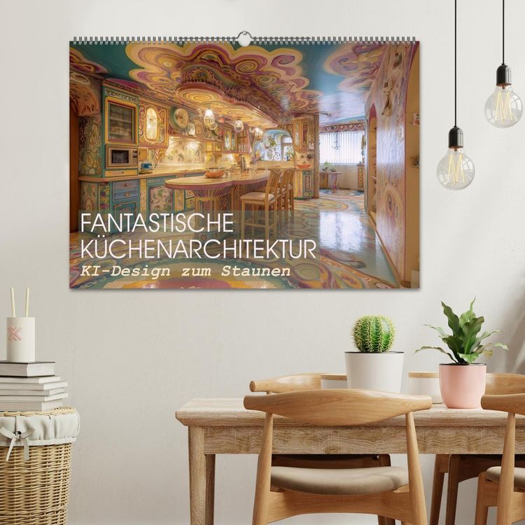 Produktbild: Fantastische K&uuml;chenarchitektur. KI-Design zum Staunen (Wandkalender 2026 DIN A2 quer), CALVENDO Monatskalender