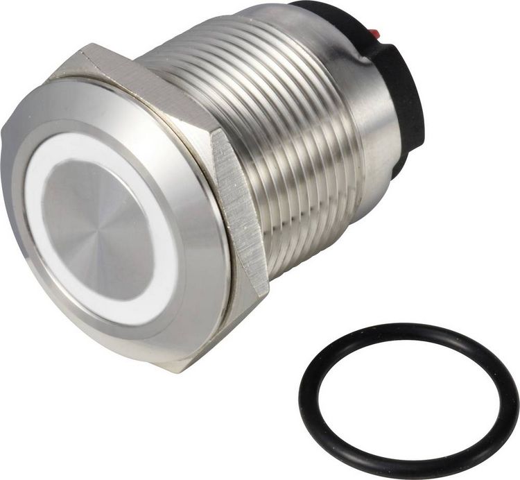 Produktbild: TRU COMPONENTS TC-13224208 ONPOW6319F-10E/Q/W/12V/S Drucktaster 36 V DC/AC 2 A 1 x Aus/(Ein) tastend Wei&szlig; IP65 1 St.
