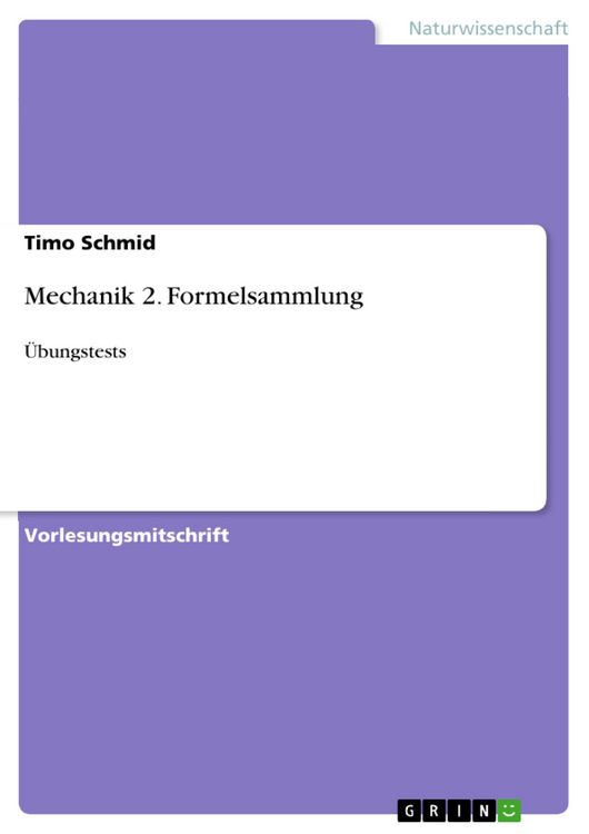 Produktbild: Mechanik 2. Formelsammlung