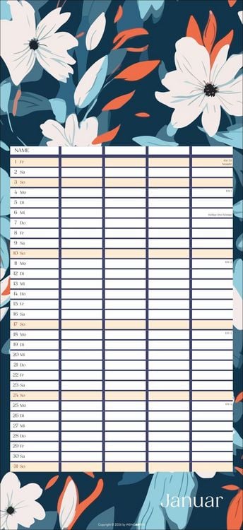 Produktbild: Floral total Familienplaner 2027