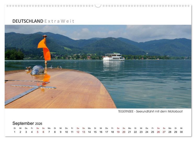 Produktbild: Wei&szlig;blaue Impressionen vom Tegernsee (hochwertiger Premium Wandkalender 2026 DIN A2 quer), Kunstdruck in Hochglanz