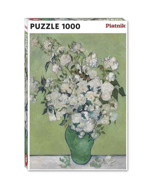 Produktbild: van Gogh - Gruene Vase mit weissen Rosen