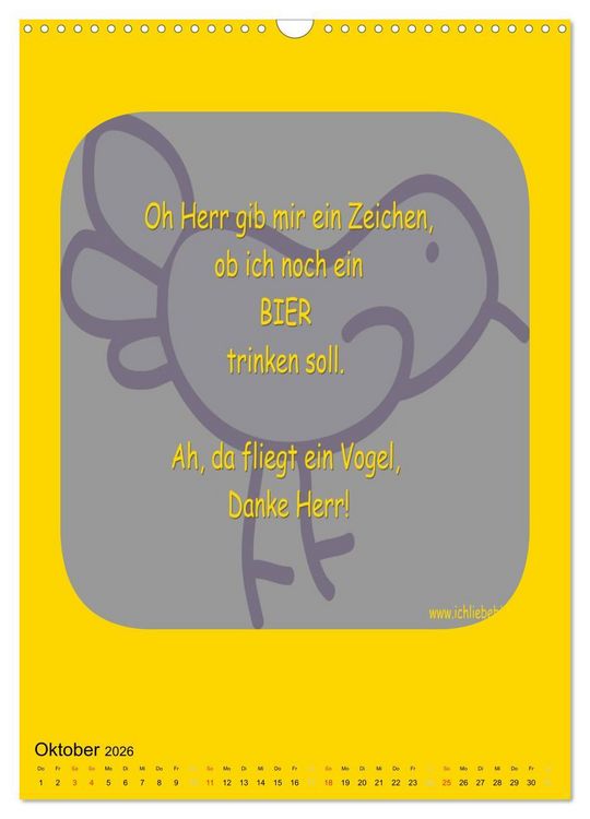 Produktbild: Ich liebe Bier (Wandkalender 2026 DIN A3 hoch), CALVENDO Monatskalender