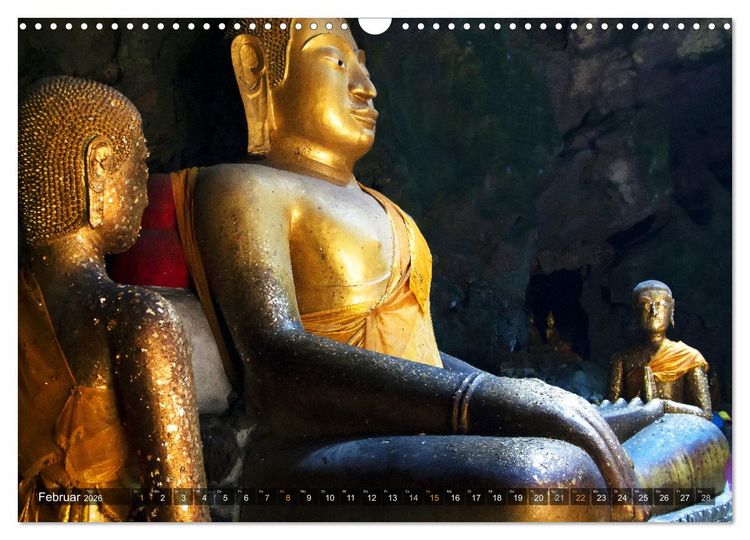Produktbild: Buddhas tief im Fels (Wandkalender 2026 DIN A3 quer), CALVENDO Monatskalender
