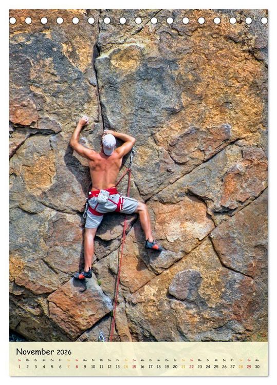 Produktbild: Klettern - Adrenalin pur (Tischkalender 2026 DIN A5 hoch), CALVENDO Monatskalender