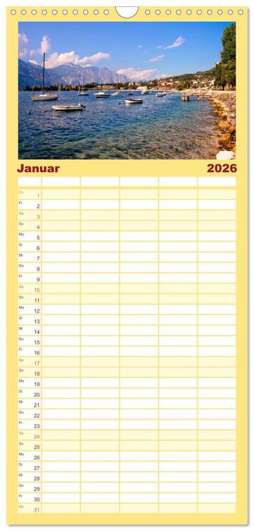 Produktbild: Familienplaner 2026 - Malcesine und Sirmione, Sch&ouml;nheiten am Gardasee mit 5 Spalten (Wandkalender, 21 x 45 cm) CALVENDO