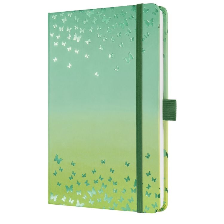 Produktbild: SIGEL JN347 Notizbuch Jolie, Butterfly Confetti Lime, ca. A5, liniert