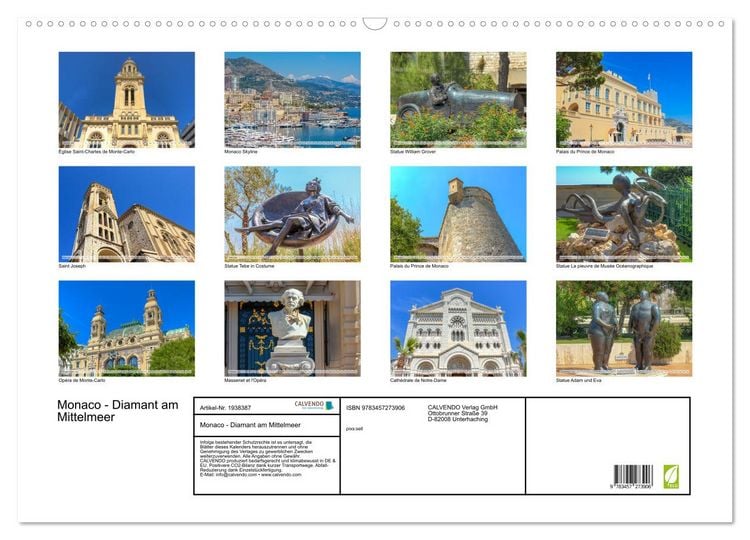 Produktbild: Monaco - Diamant am Mittelmeer (Wandkalender 2026 DIN A2 quer), CALVENDO Monatskalender