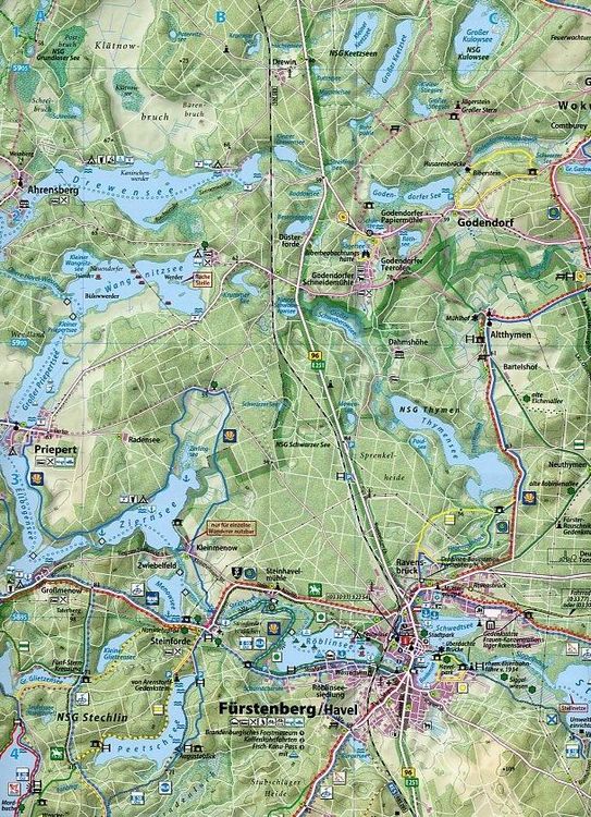 Produktbild: Klemmer Pocket Rad-, Wander- und Paddelkarte Lychen - F&uuml;rstenberg/Havel