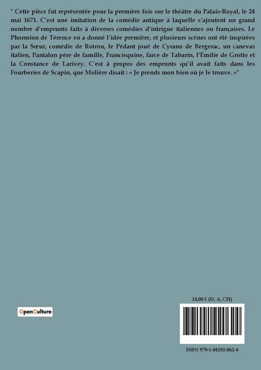 Produktbild: Les fourberies de Scapin