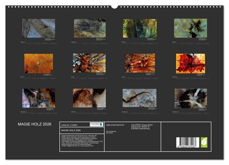 Produktbild: MAGIE HOLZ 2026 (hochwertiger Premium Wandkalender 2026 DIN A2 quer), Kunstdruck in Hochglanz