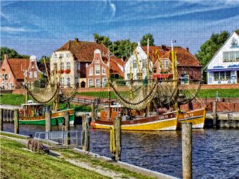 Produktbild: CALVENDO Puzzle Hafen-Panorama, wie aus dem Bilderbuch | 1000 Teile Lege-Gr&ouml;&szlig;e 64 &times; 48 cm Foto-Puzzle f&uuml;r gl&uuml;ckliche Stunden