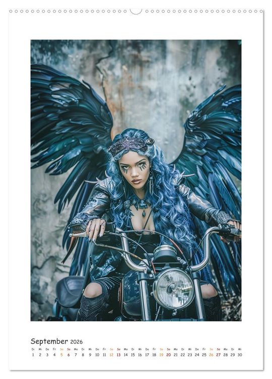 Produktbild: Fahrt ins Abenteuer - Angel-Bikerinnen erkunden die Welt (hochwertiger Premium Wandkalender 2026 DIN A2 hoch), Kunstdruck in Hochglanz