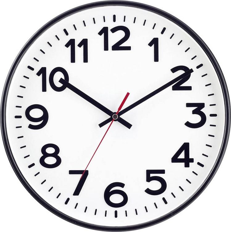 Produktbild: EUROTIME 53820-05 Funk Wanduhr 30cm Schwarz