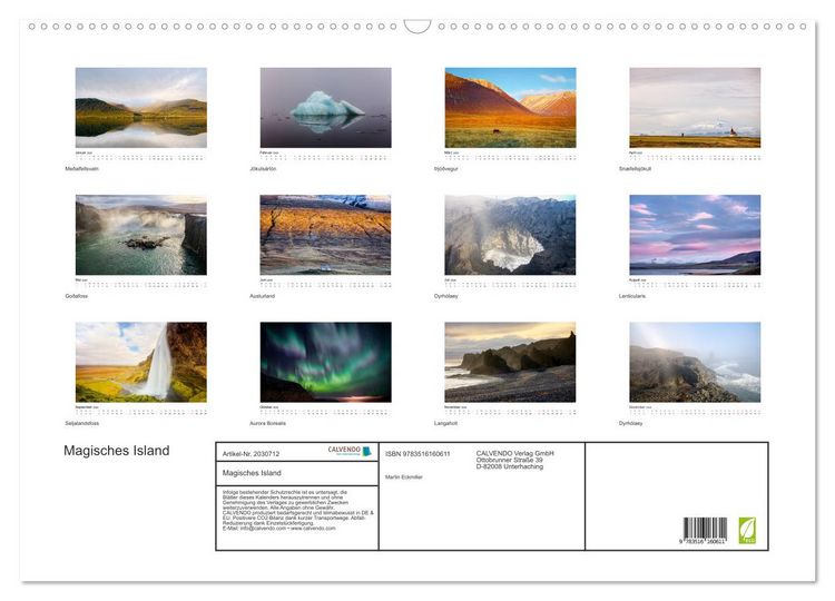 Produktbild: Magisches Island (Wandkalender 2026 DIN A2 quer), CALVENDO Monatskalender