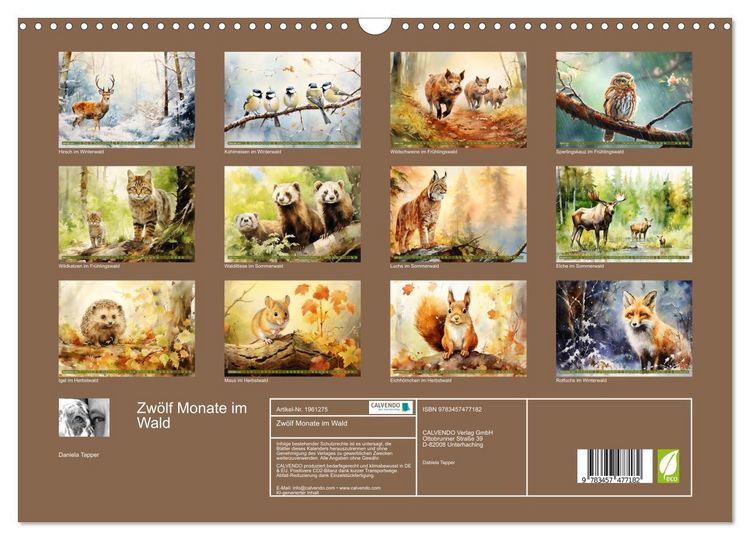 Produktbild: Zw&ouml;lf Monate im Wald (Wandkalender 2026 DIN A3 quer), CALVENDO Monatskalender
