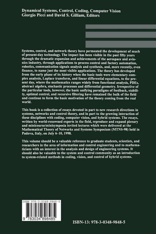 Produktbild: Dynamical Systems, Control, Coding, Computer Vision