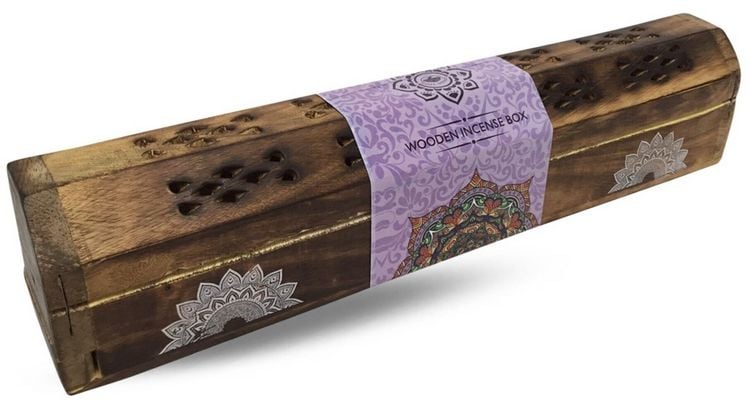 Produktbild: India Truhe "Mandala" Holz 30x6cm, R&auml;ucherst&auml;bchenhalter