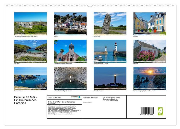 Produktbild: Belle Ile en Mer - Ein bretonisches Paradies (hochwertiger Premium Wandkalender 2026 DIN A2 quer), Kunstdruck in Hochglanz