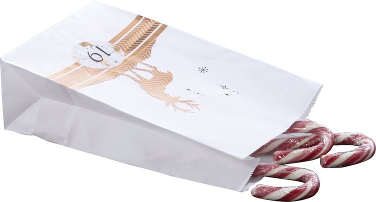 Produktbild: Folia Adventskalender-Set PAPIERT&Uuml;TEN WEISS, aus 24 lebensmittelechten T&uuml;ten, Kordel & Sticker