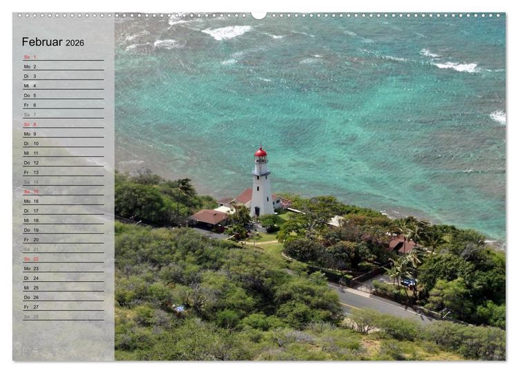 Produktbild: Land of Aloha - Hawaii Monatsplaner (Wandkalender 2026 DIN A2 quer), CALVENDO Monatskalender