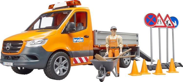 Produktbild: bruder 02677 MB Sprinter Kommunal mitFahrer L+S Modul und Zubeh&ouml;r