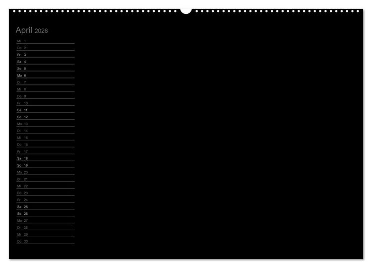 Produktbild: Bastel-Geburtstagskalender schwarz / Geburtstagskalender (Wandkalender 2026 DIN A2 quer), CALVENDO Monatskalender