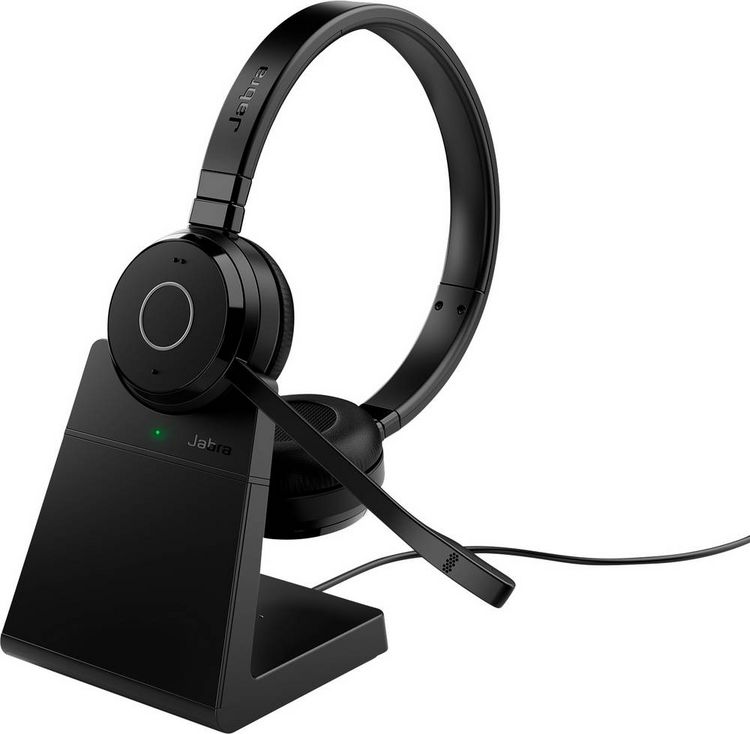 Produktbild: Jabra Evolve 65 TE Link390a UC Stereo On Ear Headset Bluetooth&reg; Schwarz Headset, Batterieladeanzeige Computer