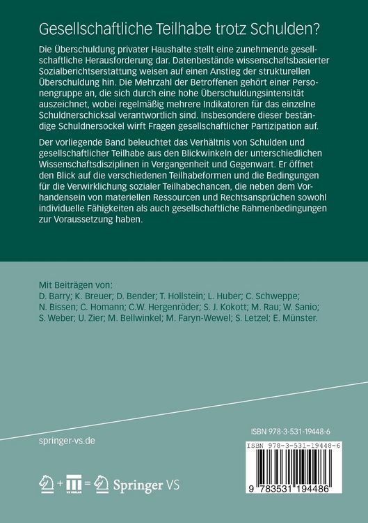 Produktbild: Gesellschaftliche Teilhabe trotz Schulden?