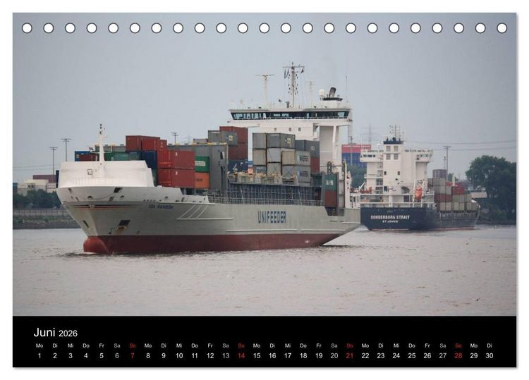 Produktbild: Schiffe im Hamburger Hafen (Tischkalender 2026 DIN A5 quer), CALVENDO Monatskalender