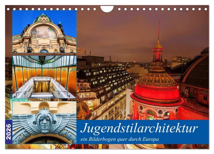 Produktbild: Jugendstilarchitektur - ein Bilderbogen quer durch Europa (Wandkalender 2026 DIN A4 quer), CALVENDO Monatskalender