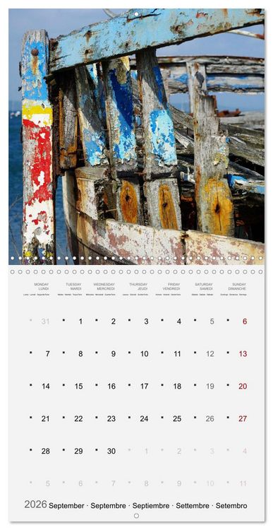 Produktbild: Bateaux &eacute;paves (Calendrier mural carr&eacute; 2026 30x30 cm) Calendrier double avec une page pour vos prises de notes