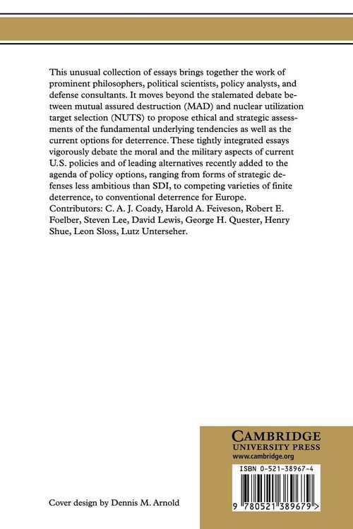 Produktbild: Nuclear Deterrence and Moral Restraint
