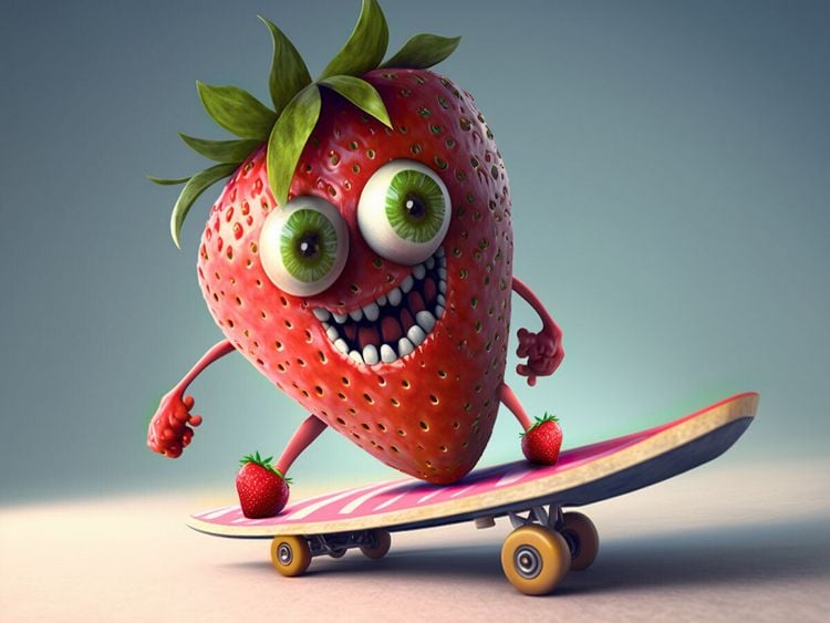 Produktbild: CALVENDO Puzzle Eine Erdbeere auf dem Skateboard | 1000 Teile Lege-Gr&ouml;&szlig;e 64x48cm Foto-Puzzle f&uuml;r gl&uuml;ckliche Stunden
