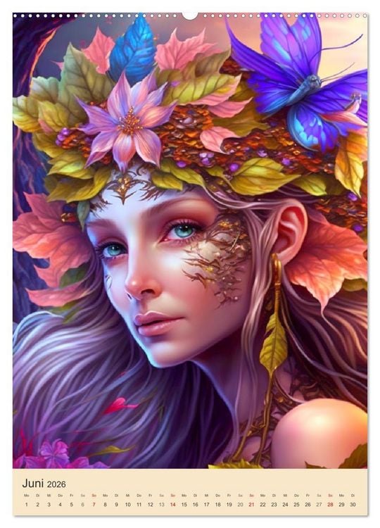 Produktbild: Blumenelfen. Mystische Lichtwesen voller Poesie (Wandkalender 2026 DIN A2 hoch), CALVENDO Monatskalender