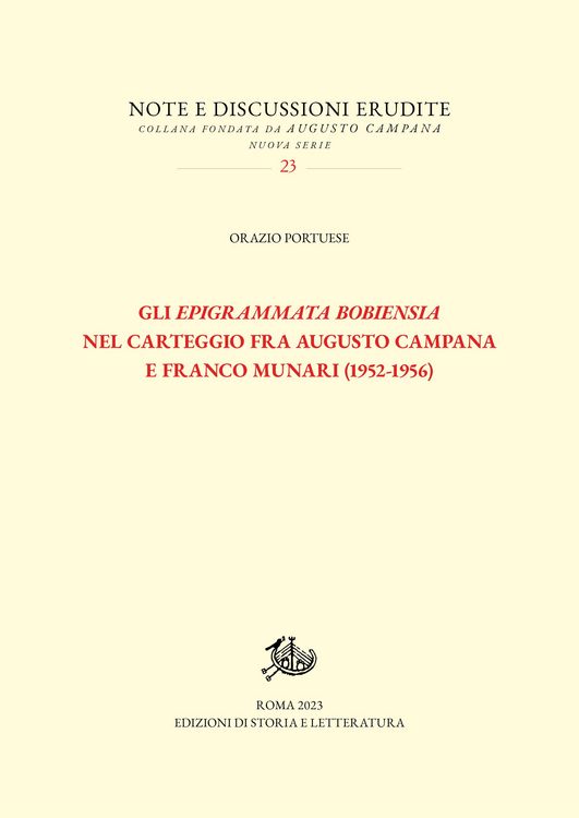 Produktbild: Gli Epigrammata Bobiensia nel carteggio fra Augusto Campana e Franco Munari (1952-1956)