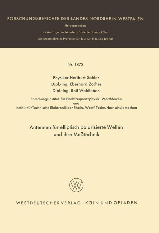 Produktbild: Antennen f&uuml;r elliptisch polarisierte Wellen und ihre Me&szlig;technik
