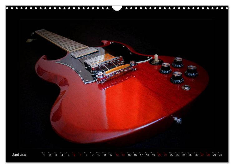 Produktbild: Rockgitarren im Blitzlicht (Wandkalender 2026 DIN A3 quer), CALVENDO Monatskalender